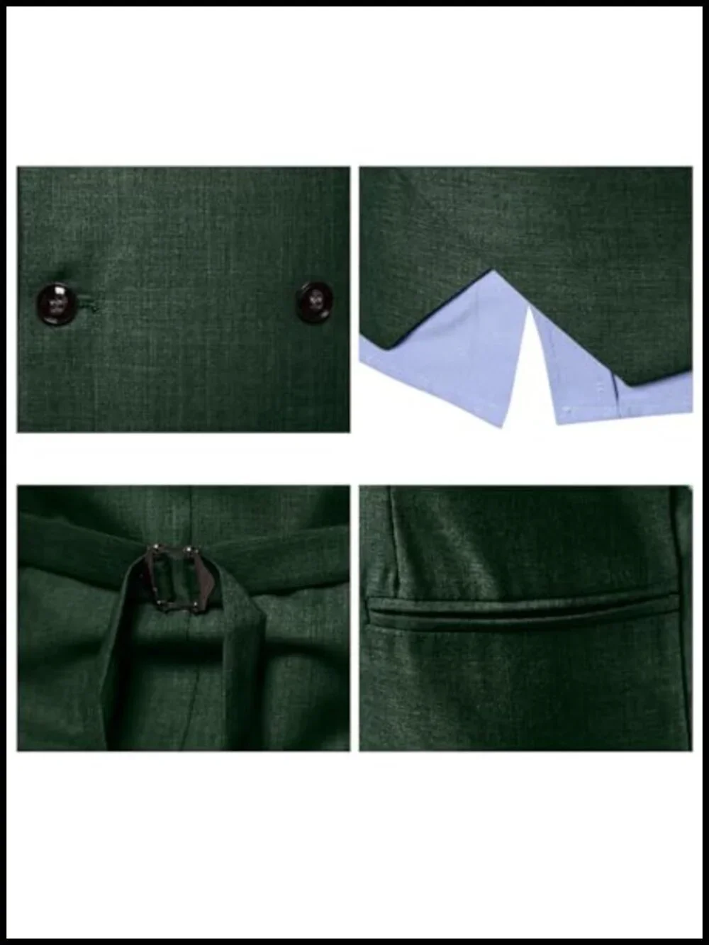 Slim Fit Waistcoat U Neck Double Breasted Suit Vest Twill Blend